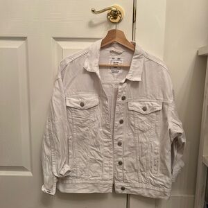 Pull&Bear Oversized White Jean Jacket